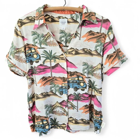 Chelsea Peers Tops - NWT Chelsea Peers Womens Tropical Van Life Pajama Top Short Sleeve Small